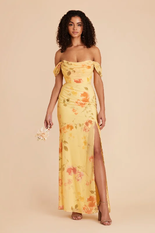 Mira Convertible Dress - Pale Yellow Rococo Floral