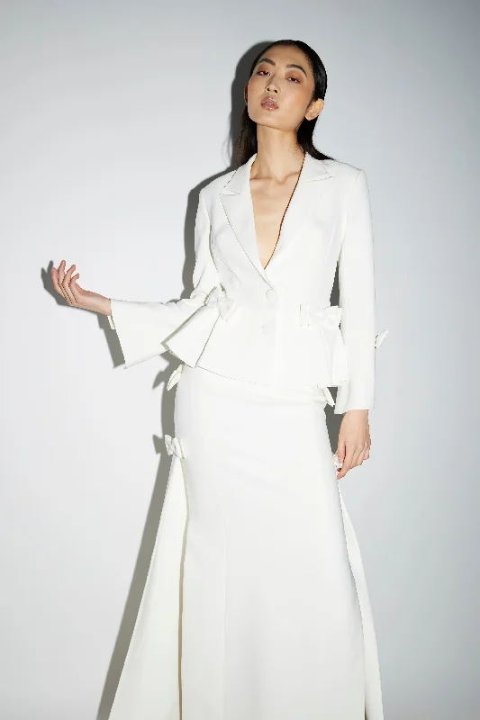 SANNA JACKET PURE WHITE CREPE