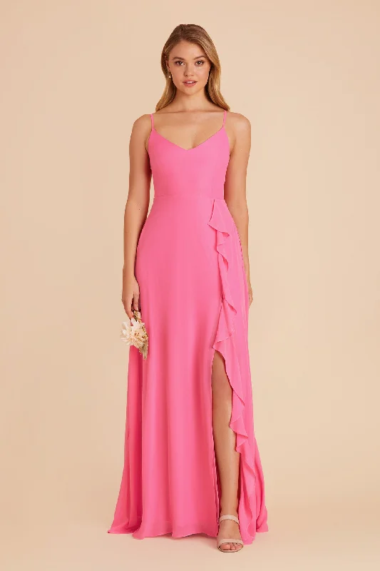 Theresa Chiffon Dress - Bon Bon Pink