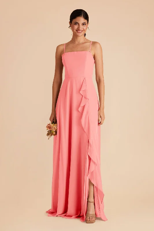 Winnie Convertible Chiffon Dress - Coral Pink