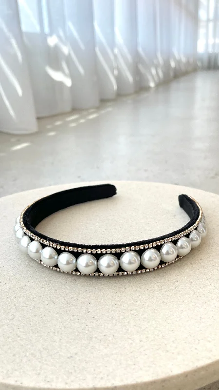 Sana Headband - Black/Pearl